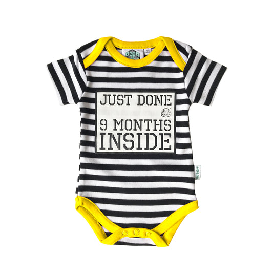 New Born Gift - Just Done 9 Months Inside® Vest | Funny Baby Bodysuit - Coming Home Outfit - Baby Announcement