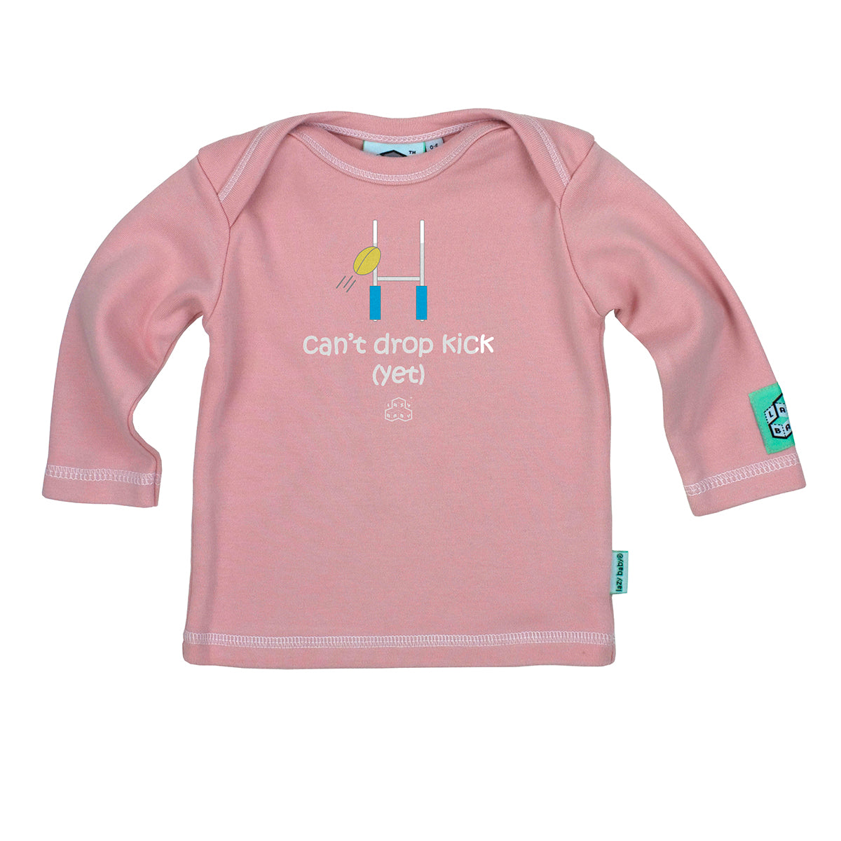 Newborn gift for parents who Play Rugby - Can't Drop Kick Yet - by lazy baby® - Lazy Baby