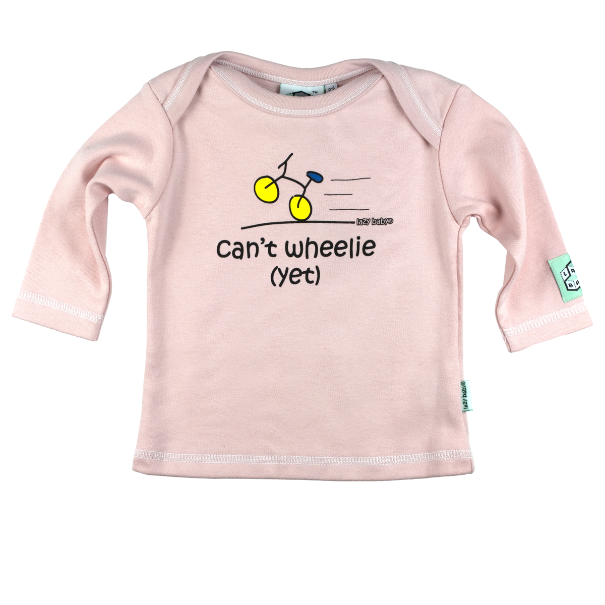 Newborn gift for cyclist - Can't wheelie yet - Lazy Baby
