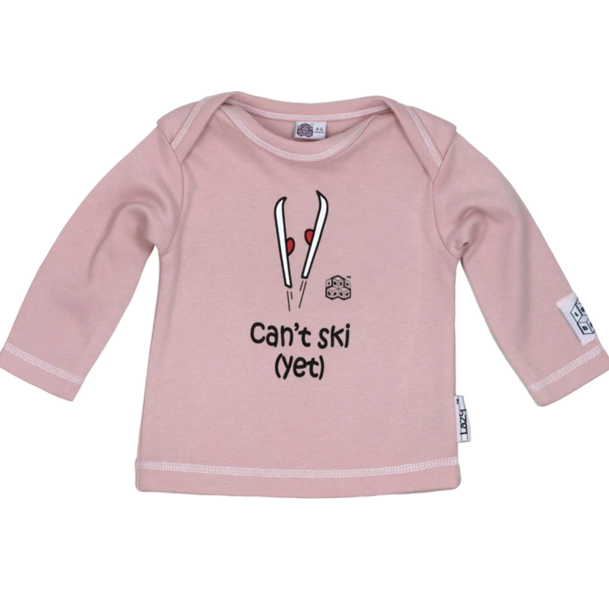 Lazy Baby Gift for Skiers - Can't Ski Yet Baby T Shirt