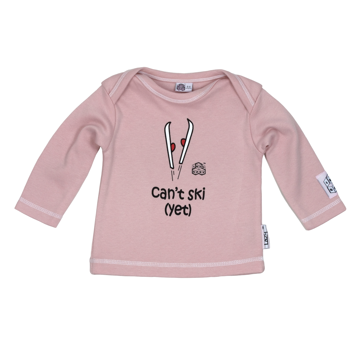 Lazy Baby Gift for Skiers - Can't Ski Yet Pink T Shirt - Lazy Baby