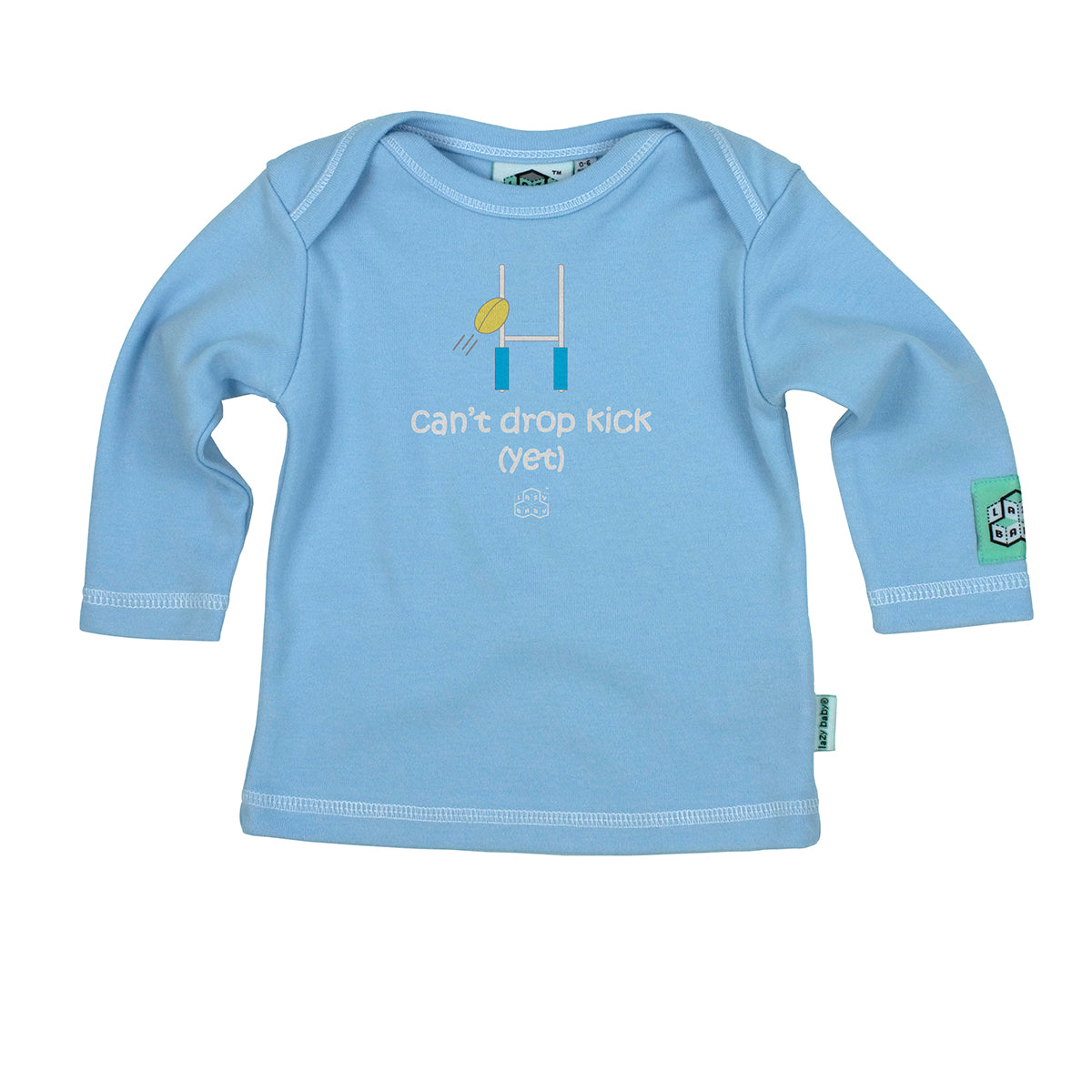 Newborn gift for parents who Play Rugby - Can't Drop Kick Yet - by lazy baby® - Lazy Baby